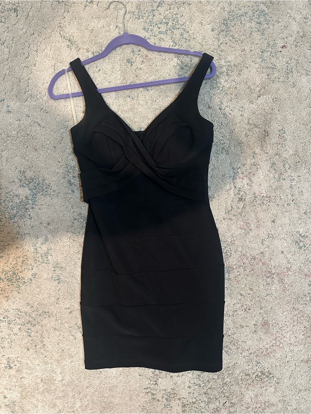 Emerald Sundae Black Sleeveless Bandage Mini Dress